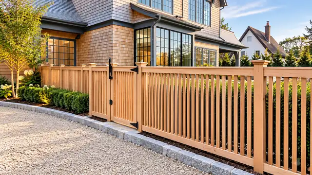 Custom clear cedar fence in Southampton, New York