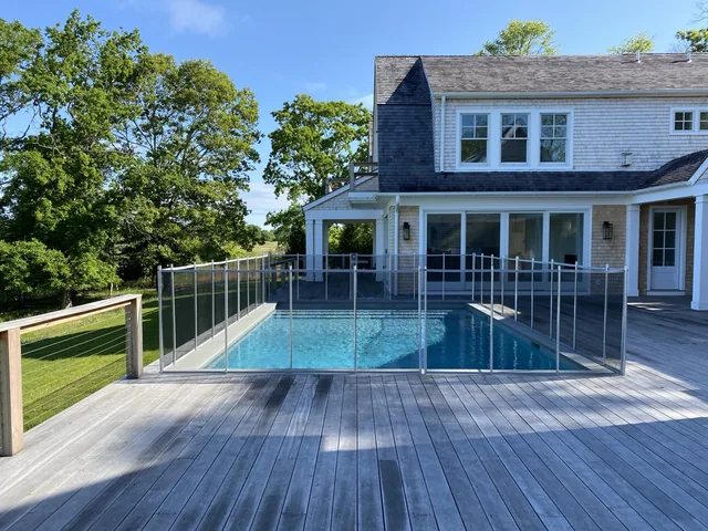 4' Guardian Vanishing Waterfront Pool Fence in Bellport, NY