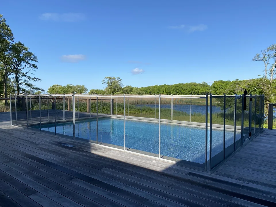 4' Guardian Vanishing Waterfront Pool Fence — Bellport, NY