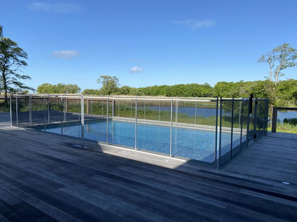 4' Guardian Vanishing Waterfront Pool Fence — Bellport, NY