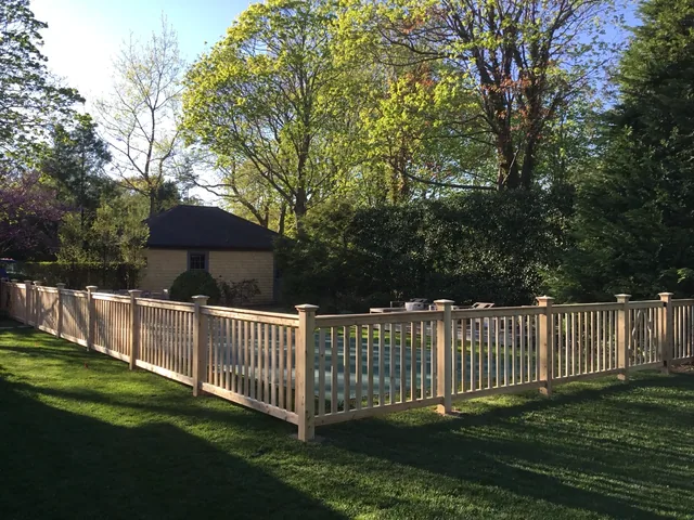 Custom White Cedar Fence in Bellport Village, New York