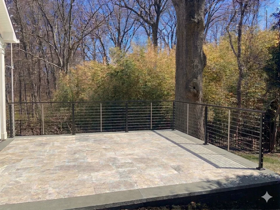 AI rendering — aluminum cable railing project in St. James, New York