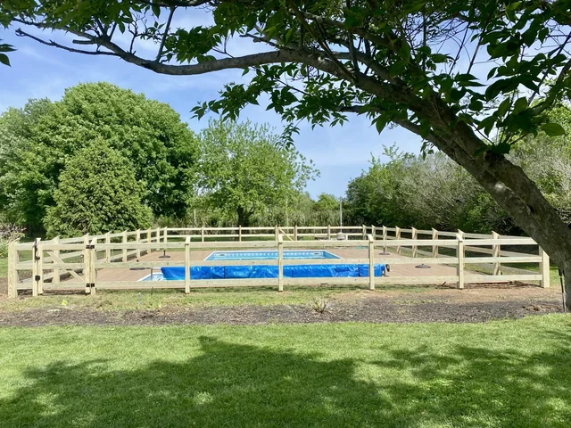 Pool-Code Post & Rail Wire Fence in Aquebogue, New York