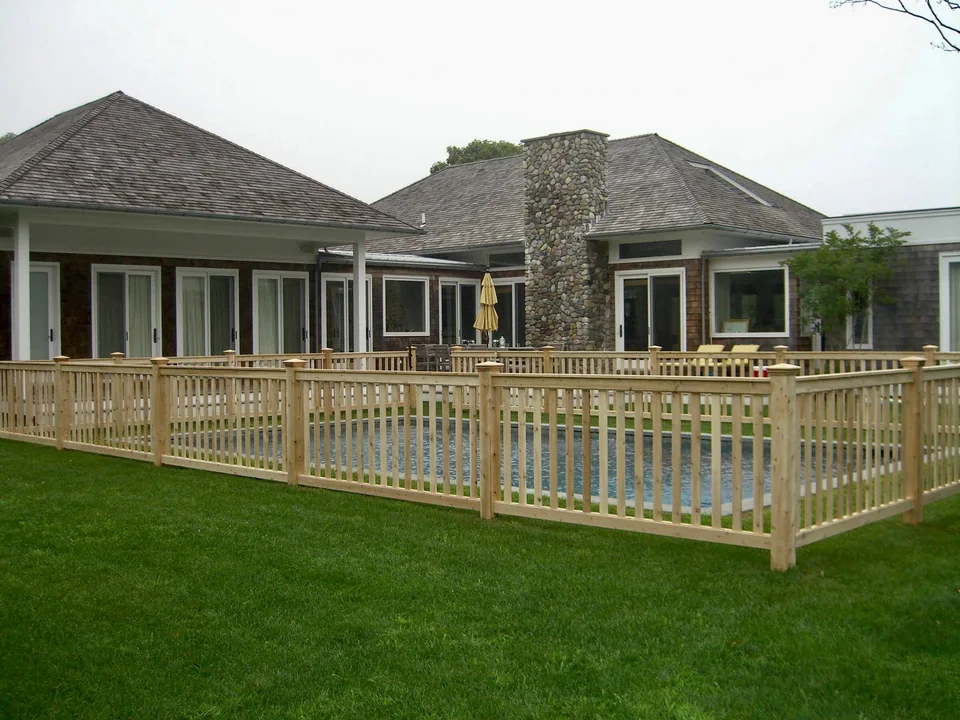 42-inch custom cedar fence built by Sunrise Custom Fence East that later inspired the Bellport Village design