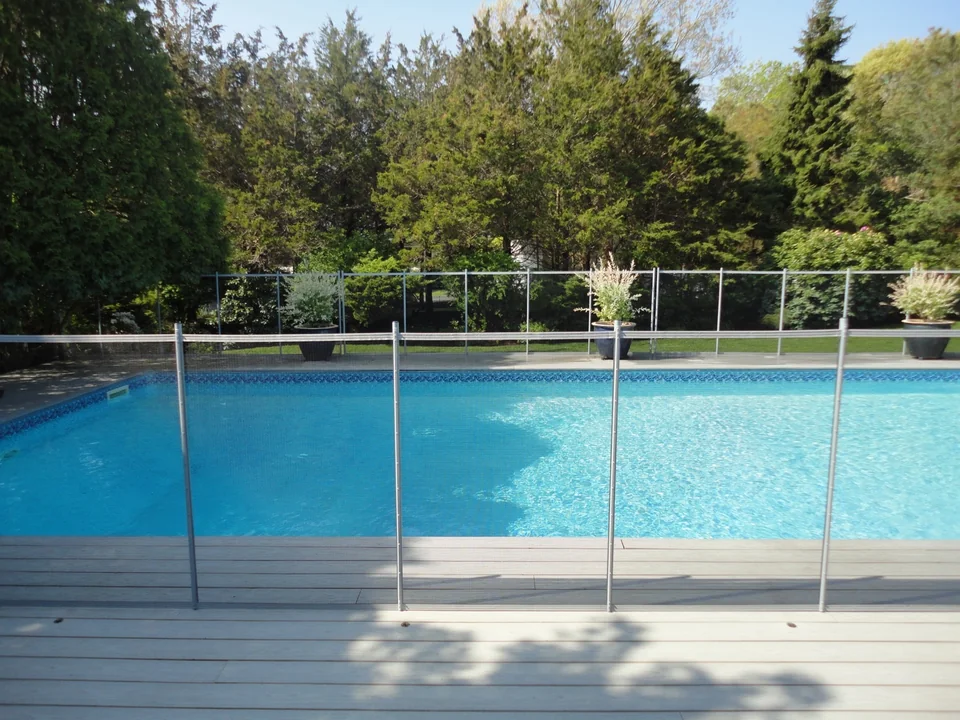 4' Guardian Vanishing Pool Fence in a Trex Deck — Westhampton, NY